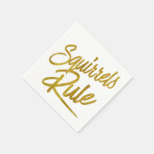 Serviette En Papier Écureuil Règle Gold Faux Foil Parties scintillant  (Coin)