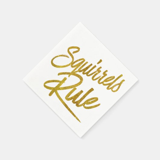 Serviette En Papier Écureuil Règle Gold Faux Foil Parties scintillant (Coin)