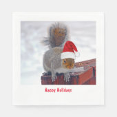 Serviette En Papier Écureuil soyeux avec serviettes de Santa Hat (Devant)