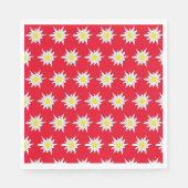 Serviette En Papier Edelweiss Motif Swiss Party Red Paper Napkin (Devant)