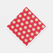 Serviette En Papier Edelweiss Motif Swiss Party Red Paper Napkin (Coin)