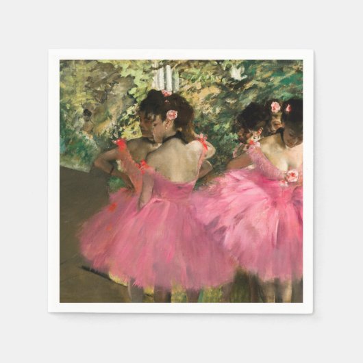 Serviette En Papier Edgar Degas - Danseurs en rose (Devant)