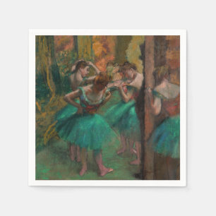 Serviette En Papier Edgar Degas - Danseuses, rose et vert