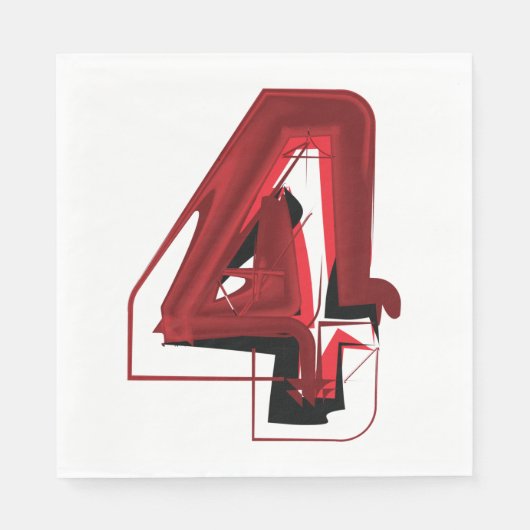 Serviette En Papier Edgy Abstrait rouge et noir numéro 4 (Devant)