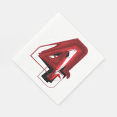 Serviette En Papier Edgy Abstrait rouge et noir numéro 4 (Coin)