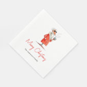 Serviette En Papier Editable Santa Claus Funny Christmas Dinner Napkin (Coin)