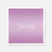 Serviette En Papier Editable Soft Mauve Ombre & White Text Script (Devant)