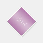 Serviette En Papier Editable Soft Mauve Ombre & White Text Script (Coin)