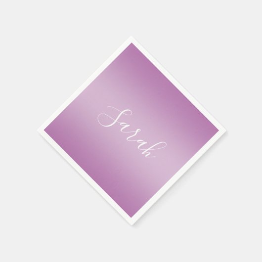 Serviette En Papier Editable Soft Mauve Ombre & White Text Script (Coin)