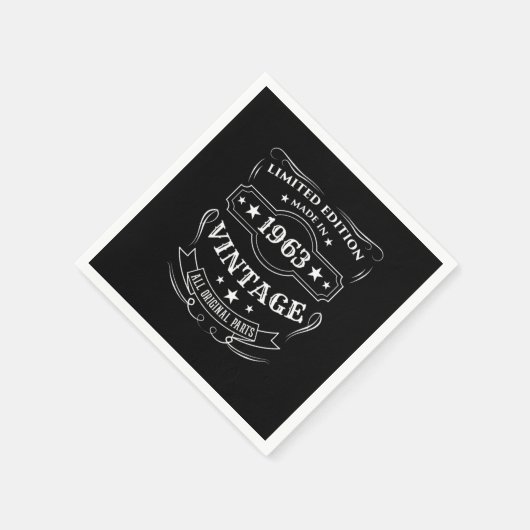 Serviette En Papier Edition Limitée Fabriquée En 1963 Cadeau Anniversa (Coin)