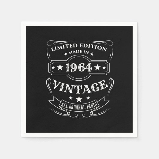 Serviette En Papier Edition Limitée Fabriquée En 1964 Cadeau Anniversa (Devant)
