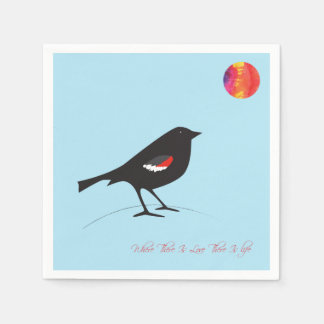 Serviette En Papier Édition spéciale Oiseau noir tricolore