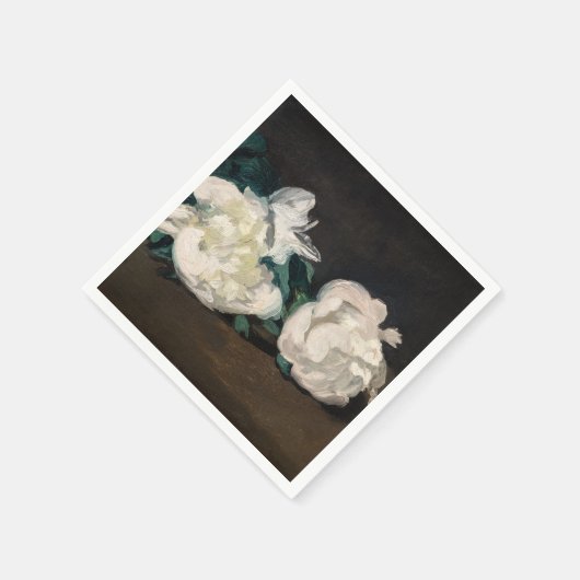 Serviette En Papier Edouard Manet - Branche des pivoines blanches, sec (Coin)