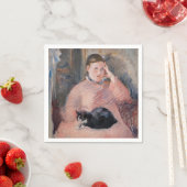 Serviette En Papier Edouard Manet - Femme avec chat (En situation)