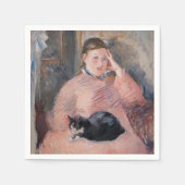 Serviette En Papier Edouard Manet - Femme avec chat (Devant)