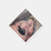 Serviette En Papier Edouard Manet - Femme avec chat (Coin)