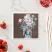 Serviette En Papier Edouard Manet - Fleurs dans un Vase de Cristal (En situation)