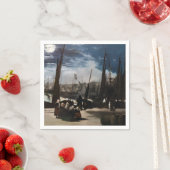 Serviette En Papier Edouard Manet - Le Port de Boulogne au clair de lu (En situation)