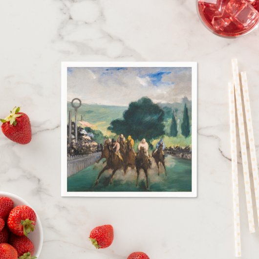 Serviette En Papier Edouard Manet - Les courses à Longchamp (En situation)