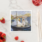 Serviette En Papier Edouard Manet - Monet dans son bateau atelier (En situation)
