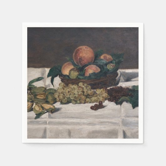 Serviette En Papier Edouard Manet - Nature morte, Fruits sur table (Devant)
