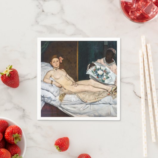 Serviette En Papier Edouard Manet - Olympia (En situation)