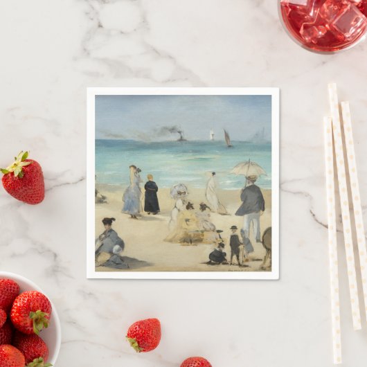 Serviette En Papier Edouard Manet - Sur la plage, Boulogne-sur-Mer (En situation)