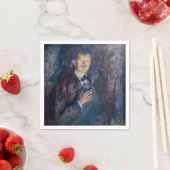 Serviette En Papier Edvard Munch - Autoportrait avec cigarette (En situation)