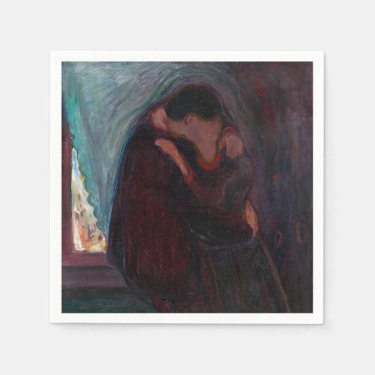 Serviette En Papier Edvard Munch - Le baiser (Devant)