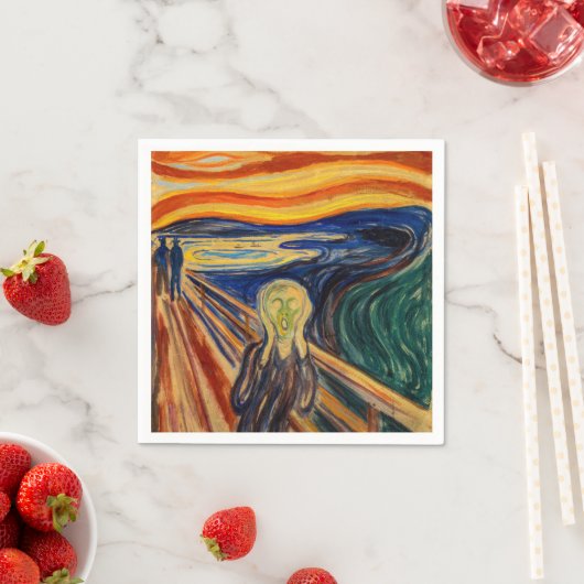 Serviette En Papier Edvard Munch - Le cri 1910 (En situation)
