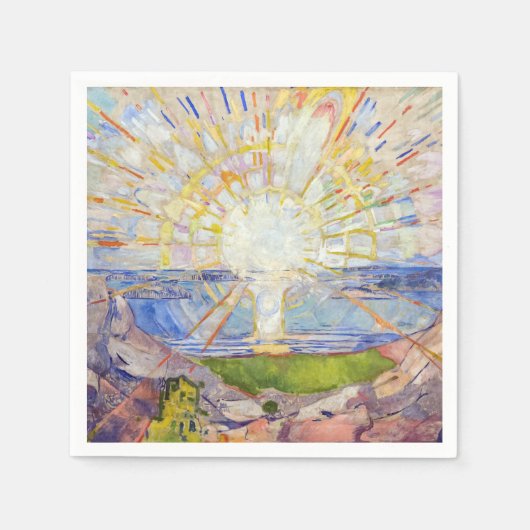 Serviette En Papier Edvard Munch - Le Soleil 1911 (Devant)