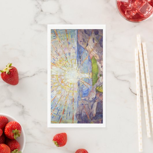 Serviette En Papier Edvard Munch - Le Soleil 1911 (En situation)