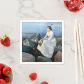 Serviette En Papier Edvard Munch - Nuit d'été, Enger sur la plage (En situation)