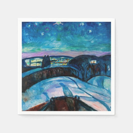 Serviette En Papier Edvard Munch - Nuit étoilée 1922 (Devant)