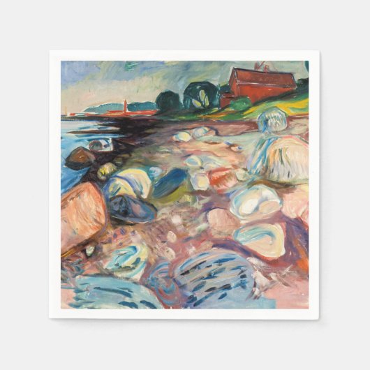 Serviette En Papier Edvard Munch - Rive avec Maison Rouge (Devant)