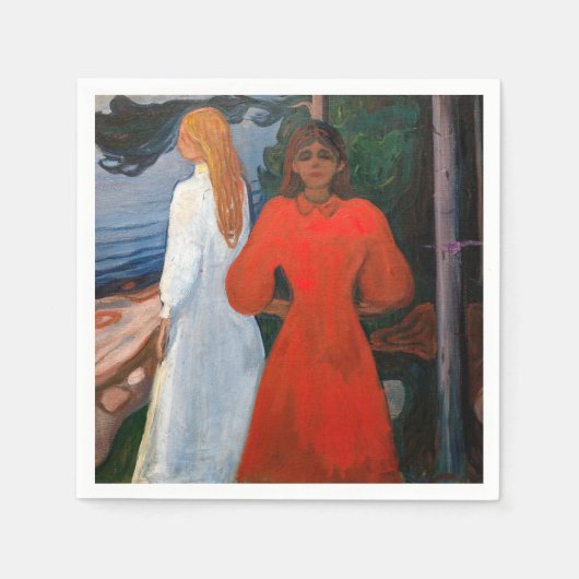 Serviette En Papier Edvard Munch - Rouge et Blanc (Devant)