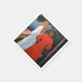 Serviette En Papier Edvard Munch - Rouge et Blanc (Coin)