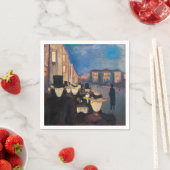 Serviette En Papier Edvard Munch - Soirée sur Karl Johan Street (En situation)