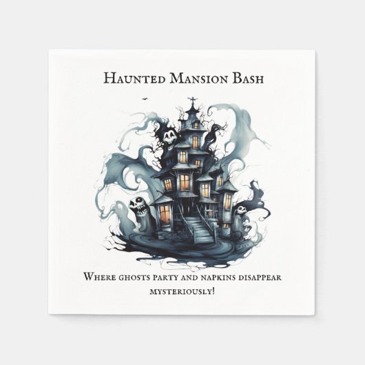 Serviette En Papier Eerie Elegance : Haunted Mansion Bash Halloween (Devant)