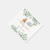 Serviette En Papier Eeucalyptus verdoyant On peut attendre le Baby sho (Coin)