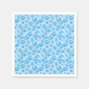 Serviette En Papier Effet fausse fourrure bleu et blanc