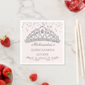 Serviette En Papier Effet parties scintillant argent tiara, confetti Q (En situation)