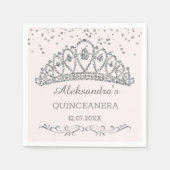Serviette En Papier Effet parties scintillant argent tiara, confetti Q (Devant)
