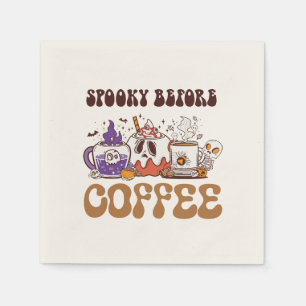 Serviette En Papier Éffrayant Avant Café - Drôle Ghost Coffee Brew