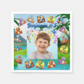 Serviette En Papier Éffrayant bébé Dino Enfants Photo fête d'anniversa (Devant)