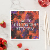 Serviette En Papier Éffrayant Black Orange Purple Bonne fête d'Hallowe (En situation)