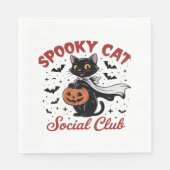 Serviette En Papier Éffrayant Cat Social Club PNG - Cute Halloween Cla (Devant)
