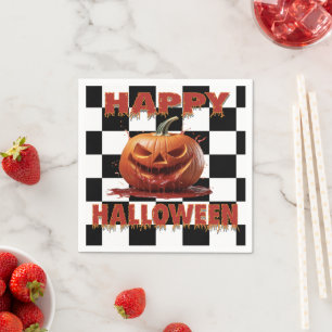 Serviette En Papier Éffrayant Citrouille sanglant Halloween