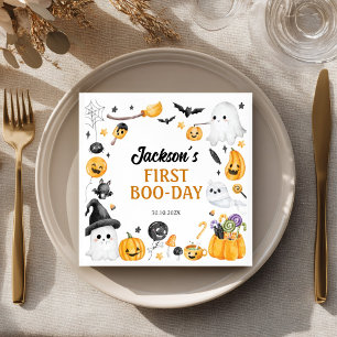 Serviette En Papier Éffrayant Cute Halloween Fantôme Anniversaire