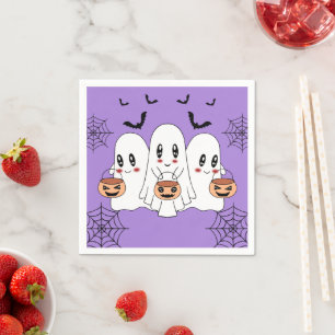 Serviette En Papier Éffrayant Cute Kawaii Dessin Sur Le Fantôme D'Hall